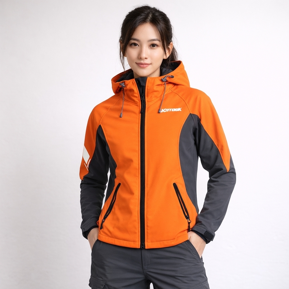 Kutook Women's Softshell Jacket w/Hood Lightweight Thermal Fleeced Lined Sz XS